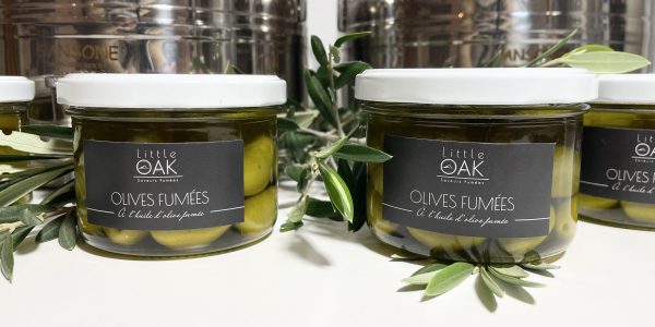 olives fumées au bois de chène à l'huile d'olive fumée Little Oak Hérault